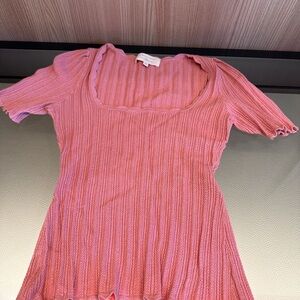 Pink Ribbed Women's Top Sezane Anil